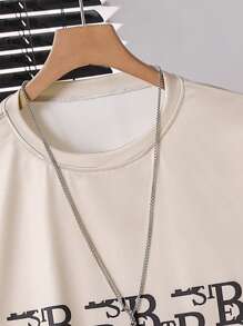 SHEIN 青少年男孩休闲舒适长袖连帽衫和裤子套装