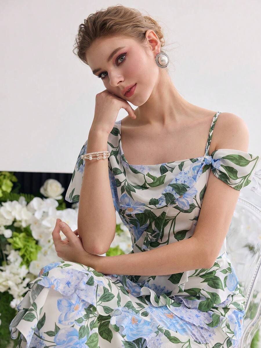 MOTF PREMIUM MULBERRY SILK FLORAL PRINT DRESS - Multicolor - View 2