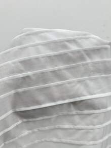 SHEIN Unity Pleated V-Neck Bowknot Camisole, Casual Commuter Vacation Wear, Spring/Summer - White - View 7