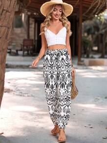 Breezaya Damen elegante Mode Lässig Urlaubs Bindetaille Knöchel gebandete Hose, Frühling/Sommer