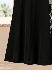 Lacomfia Plus Size Casual Butterfly Print Skirt - Black - View 6