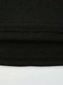 ROMWE MEN Street Life Men's Loose Crop Tee With Camo Branch Print And Slogan, Patchwork Design - Multicolor - View 4