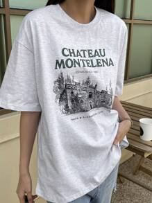 DAZY Building & Slogan Graphic Drop Shoulder Tee,  ESTABLISHED 1882 NAPA & ALEXANDER VALLEYS - White - View 9