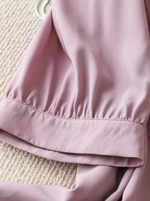 SHEIN Clasi 大码女式优雅常规夏季衬衫 - 淡紫色 - 查看 3