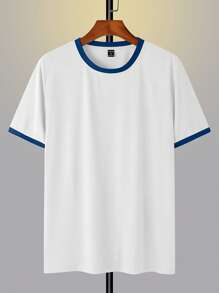 Claim Dot Men's Casual Crew Neck Short Sleeve T-Shirt, Minimalist Fashion For Summer White - Multicolor - View 3