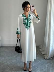 Elenzga 长袍连衣裙，新款时尚女士宽松印花长袍