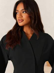 Athîral 女式纯色落肩长袖休闲夹克，秋冬