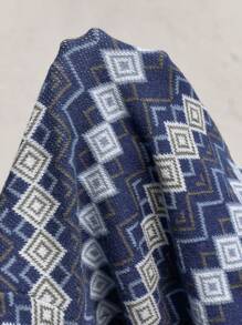 AKNOTIC Party 男士拼色针织休闲套头毛衣，立领，半拉链，落肩，长袖，适合秋冬季日常穿着，金属拉链