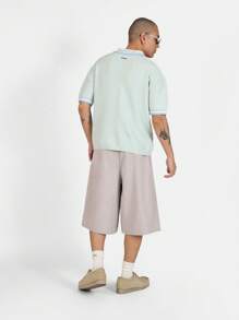 SUMWON Premium Knitted Polo Sweater Retro Style Short Sleeve Textured Relaxed Fit Casual Spring Summer Classic Preppy Tennis Golf Resort Wear