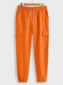 Manfinity Homme 2pcs Men's Contrast Color Pocket Hoodie & Utility Pants Set