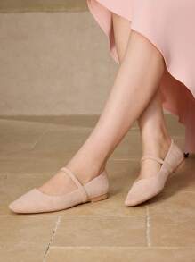 MOTF PREMIUM 女士玛丽珍款平底鞋，舒适简约，通勤百搭 - 淺粉色 - 查看 5