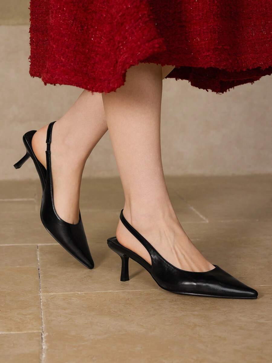 MOTF PREMIUM 女士简约通勤时尚百搭露跟高跟鞋、春季鞋