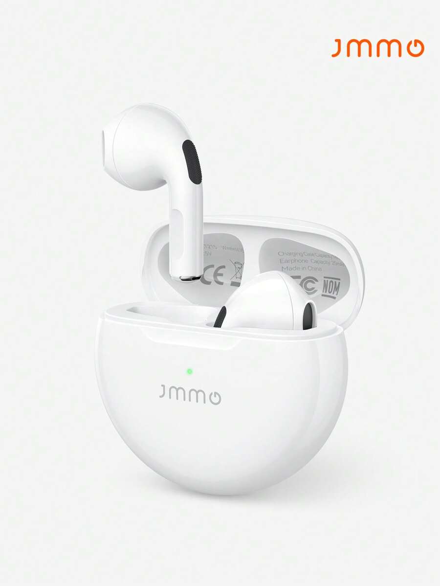 JMMO Auricolari senza fili con suono premium, accoppiamento automatico 5.3, auricolari senza fili con 14 ore di autonomia, leggeri, impermeabili IPX4, con microfono, compatibili con iPhone e Android, adatti per il gaming, altoparlante, regalo perfetto per San Valentino, Natale, vacanze, campeggio ed essenziali per l'autunno e l'inverno