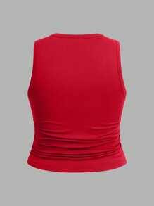 SHEIN EZwear 3-Piece Set Plus Size Women's Casual Simple Leopard Cherry Bow Pattern Tank Tops For Summer Back To School