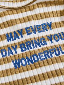 SHEIN Magliette smanicati girocollo oversize a righe gialle per ragazzi giovani