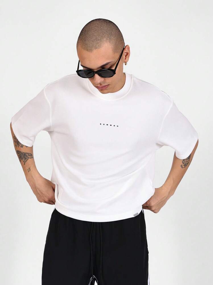 Sumwon Performance Boxy Fit T-shirt Urban Streetwear Essential Basic Casual Kortärmad Rundringad T-shirt Atletisk Modern Mode - Vitt - Visa 1