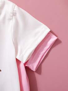 Baby Girls 2pcs Set Casual Cute Daily Princess Ballerina Girl Tee Shirt Tops, Spring/Summer - Multicolor - View 6