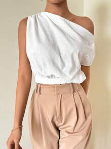 Firerie Summer Women Satin White Blouses Back To School Commute Office Old Money Minimalist Work Women Blouses White Women Shirt,Sleeveless Tops