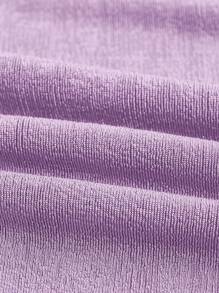 SHEIN ICON Áo ba lỗ cổ trễ không tay màu trơn cho nữ, thời trang tối giản phù hợp cho mùa hè - Màu tím hoa cà - Xem 3