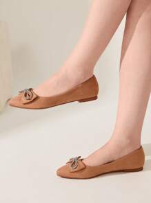 CUCCOO CHICEST Damskie buty typu casual z płaskim noskiem i kokardą