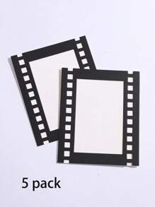 SHEIN 5 stuks zwarte 4"X6" / 5"X7" retro filmstijl decoratieve fotolijsten, lichtgewicht fotografische achtergrond