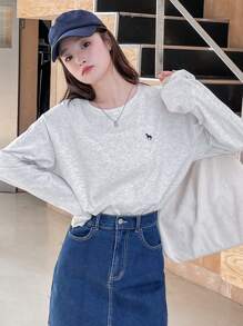 DAZY Letter Graphic Drop Shoulder Tee