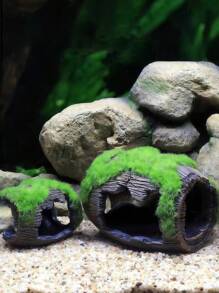 SHEIN 1pc Fish Tank Decoration Hideout Cave Aquarium Ornament Shrimp House And Bass Hiding Nest