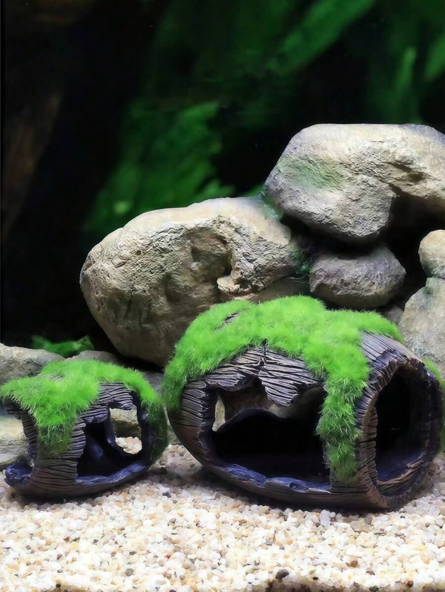 SHEIN 1pc Fish Tank Decoration Hideout Cave Aquarium Ornament Shrimp House And Bass Hiding Nest