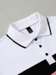 Manfinity Homme 男士休闲撞色条纹短袖 Polo 衫