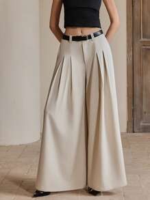 Anewsta Elaire 女式阔腿裤，宽松休闲优雅长裤，百搭“老钱”风格