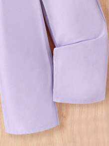 2pcs Vacation Chiffon Tank Top & Pants Set For Teen Girls - Dusty Purple - View 3