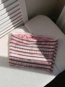 Comfortcana Summer Top Women Bathing Suits Tube Top Pink Lace Striped Top - Multicolor - View 3