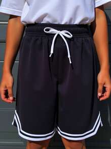 2pcs Tween Boy Basketball Shorts, Sibling Set (Sold Separately) - Black - View 1