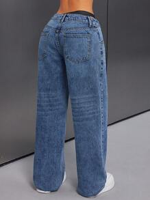 SHEIN ICON Women's Low Waist Wide Leg Jeans