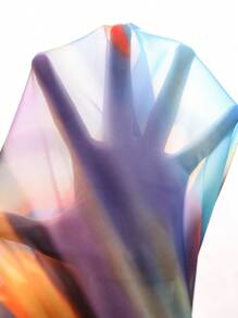 Breezaya Camisa de mujer de manga larga con un solo pecho, informal, suelta, con estampado de arcoíris, para vacaciones