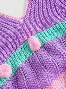 SHEIN MOD Women Knitted Sweater Top, Simple & Fashionable, Suitable For Summer - Purple - View 3