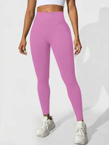 SHEIN Sovereign Charm Plain Simple Casual Sports Leggings, Suitable For Summer