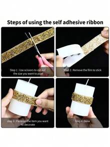 1 Yard Vàng Holographic Rhinestone Trang Trí Trang Phục Sọc Với Kích Thước Hỗn Hợp & Hình Dạng Đá Cho Trang Trí Quần Áo, Quà Tặng Trang Trí & Làm Đồ Trang Sức Tự Làm, Trang Trí Lễ Hội Giáng Sinh Cho Quà Tặng Ngày Lễ (Rộng 1cm) - Vàng - Xem 3