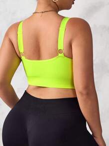 SHEIN Rhythm Era 3pcs/Set Plus Size Women Seamless Ribbed Camisole Sports Bras - Multicolor - View 3
