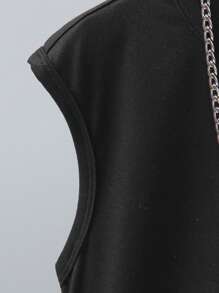 SHEIN Genkimix Kids Summer Cute Print Crew Neck Sleeveless Top And Shorts Set, Getaway, Holiday, Travel, Relax, Sunbathing