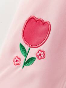 SHEIN Young Girl Floral Embroidered Pinafore Dress - Multicolor - View 7