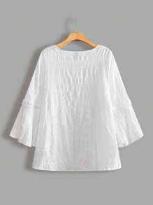 Linhara Blusa blanca elegante y casual para mujer talla grande con cuello y dobladillo con volantes, tela inspirada en la primavera, sin mangas, adecuada para primavera, verano y otoño