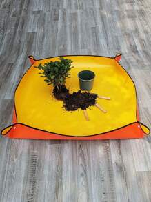 1 件橙色植物换盆垫，可折叠园艺垫，适用于室内盆栽植物，多肉植物护理，移植和土壤翻动防水加厚 Pe 垫，易于清洁，大型可折叠花盆垫
