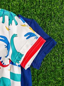 3 sztuki koszulek z nadrukiem dinozaura dla chłopca/chłopca, wygodne i uniwersalne, idealne na letnią zabawę lub wyjścia, jasne kolory sprawiają, że dziecko wygląda uroczo, pasują do każdego tyłka