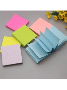 6 paquetes de notas adhesivas autoadhesivas con líneas, estilo acordeón de 3x3 pulgadas, 300 hojas de notas adhesivas con líneas, accesorios escolares y de oficina (colores oscuros)