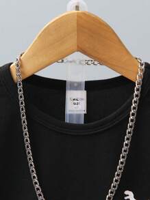 SHEIN Young Boy Summer Round Neck Cute Print Sleeveless Tank Top And Sports Shorts Set Summer Holiday