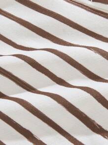 SHEIN Leap Crew Young Boy Loose Casual Stripe Shorts With Waist Button Design - Multicolor - View 6