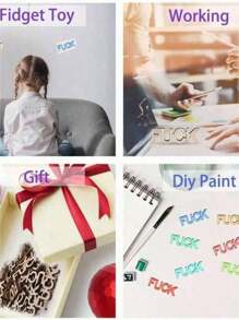 1 件 F U C K 礼品罐，恶作剧礼物，生日礼物，趣味礼物，木制字母剪纸字母 DIY 工艺品，F U C K S 装在玻璃瓶中赠送，送给朋友、同事、周年纪念日、情人节礼物，鼓励，奇妙的幽默，伟大的礼物创意礼物，桌面配件，愚弄朋友，让家人开怀大笑，F U C K S 赠送，返校 - 棕色 - 查看 13