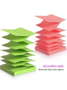 6 paquetes de notas adhesivas autoadhesivas con líneas, estilo acordeón de 3x3 pulgadas, 300 hojas de notas adhesivas con líneas, accesorios escolares y de oficina (colores oscuros)