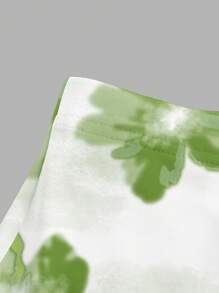 SHEIN BAE 2 件套女士花卉扎染/抹胸 2 件夏季度假套装/女士两件套/海滩装/女士沙滩装/女士度假装/度假/2 件套/女士套装/女士配套套装/狂欢装节日/度假两件套/2 件套夏季 - 綠色 - 查看 3